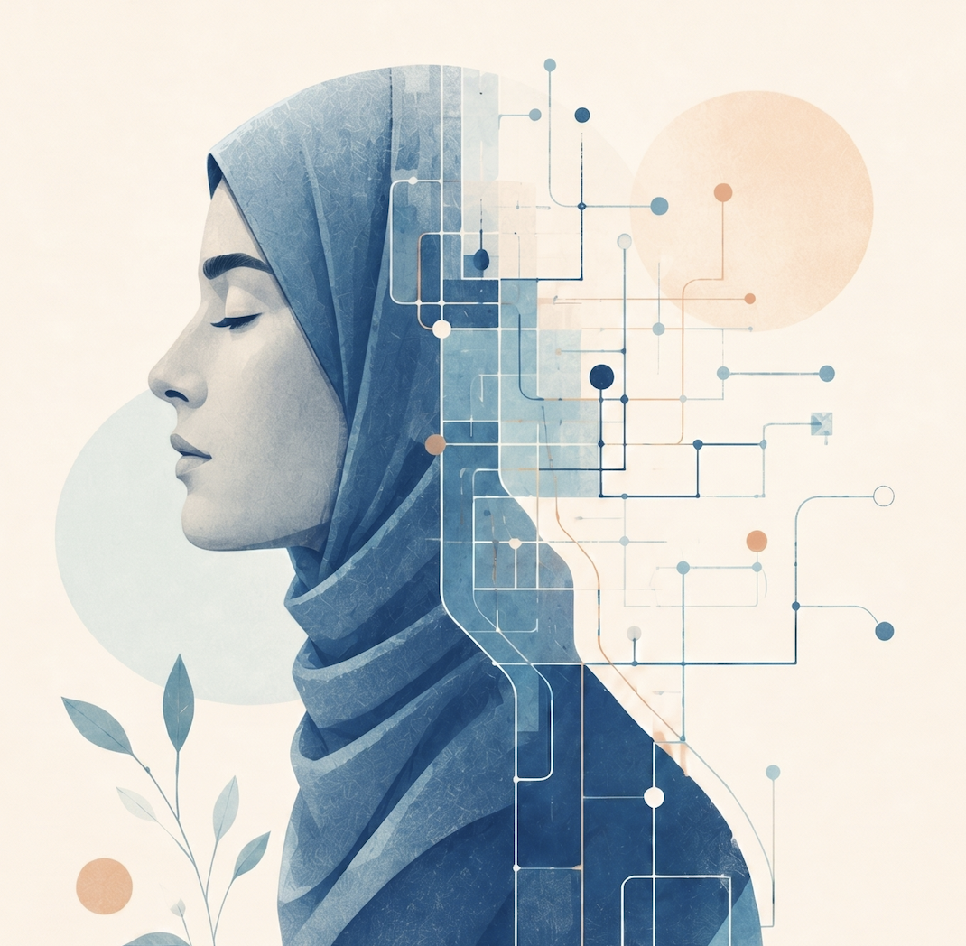 Illustration representing AI and pedagogy