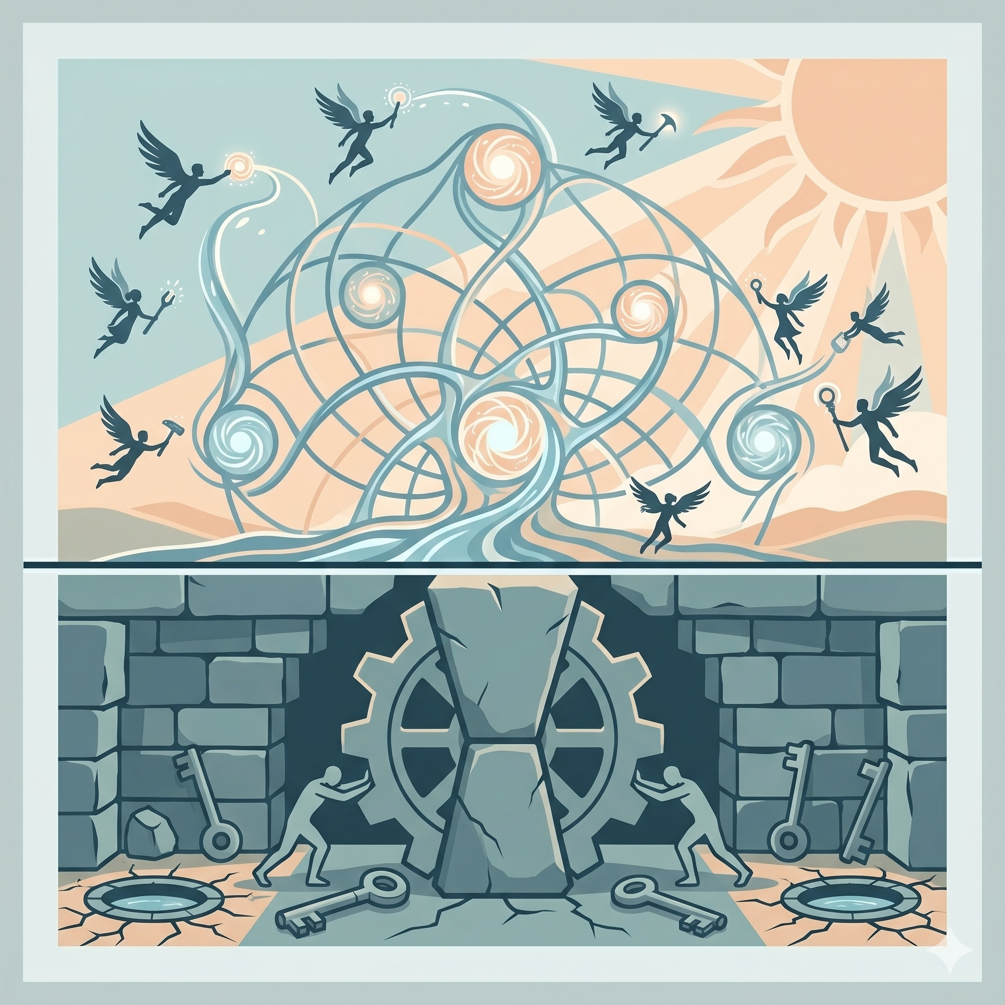 Illustration representing fossilised school culture